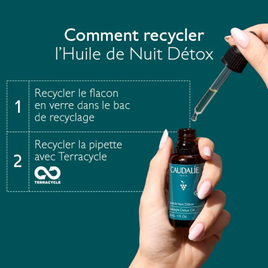 Caudalie Huile de Nuit Détox Bio 30ml – Démaquillants, nettoyants visage / Lait, mousse, émulsion | Caudalie - Visage Tunisie | 