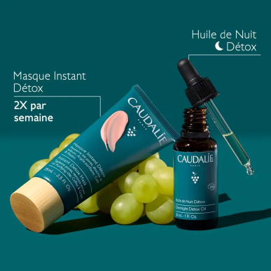 Caudalie Huile de Nuit Détox Bio 30ml – Démaquillants, nettoyants visage / Lait, mousse, émulsion | Caudalie - Visage Tunisie | 