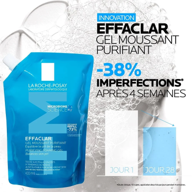 La Roche Posay Effaclar Gel Moussant Purifiant Recharge 400ml – Démaquillants, nettoyants visage / Gel, crème, huile | LA ROCHE 