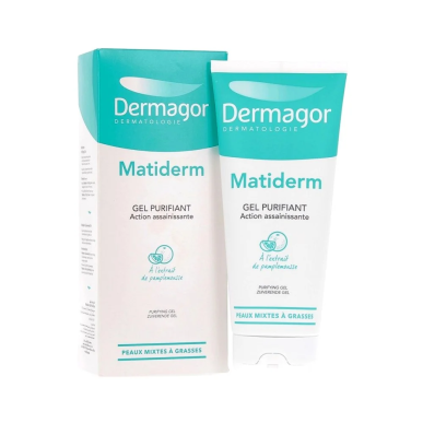 Dermagor Matiderm Gel Purifiant 200ml – Soins peau grasse, mixte et acné / Purifiants | DERMAGOR - Visage Tunisie | Miral Paraph