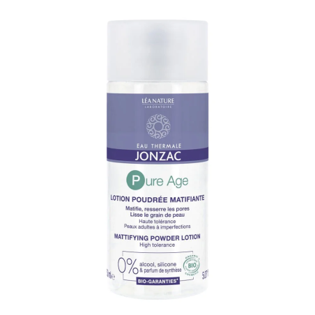 Jonzac Pure Age Lotion Poudrée Matifiante Bio 150ml – Démaquillants, nettoyants visage / Eau micellaire, tonique,  | Jonzac - Vi