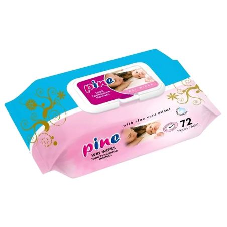 PINE Lingettes Humides à l’extrait de Miel 72 pcs – Démaquillants, nettoyants visage / Cotons démaquillants, lin | Marque de con