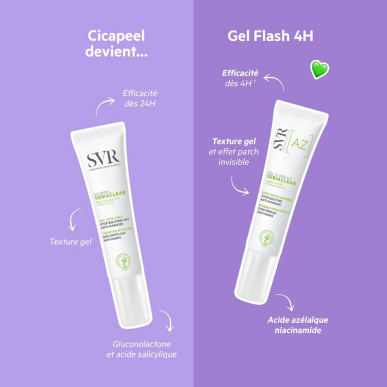 SVR Sebiaclear Gel Flash 4h 15ml – Soins peau grasse, mixte et acné / Peaux à imperfections | Sebiaclear - Visage Tunisie | Mira