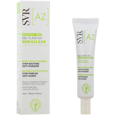 SVR Sebiaclear Gel Flash 4h 15ml – Soins peau grasse, mixte et acné / Peaux à imperfections | Sebiaclear - Visage Tunisie | Mira
