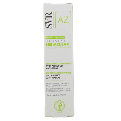 SVR Sebiaclear Gel Flash 4h 15ml – Soins peau grasse, mixte et acné / Peaux à imperfections | Sebiaclear - Visage Tunisie | Mira