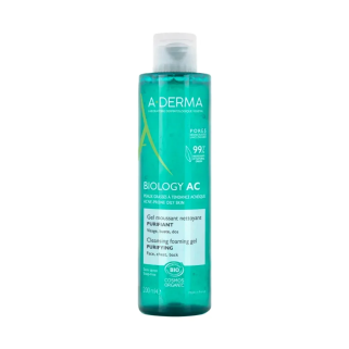 A-Derma Biology AC Gel Moussant Nettoyant Purifiant 200ml – Soins peau grasse, mixte et acné / Nettoyage | ADERMA - Visage Tunis