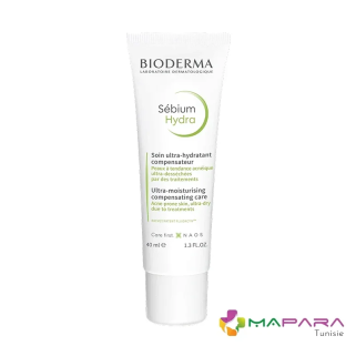 BIODERMA Sebium Hydra Soin Hydratant Compensateur 40ml – Soins peau grasse, mixte et acné / Peaux à imperfections | BIODERMA - V