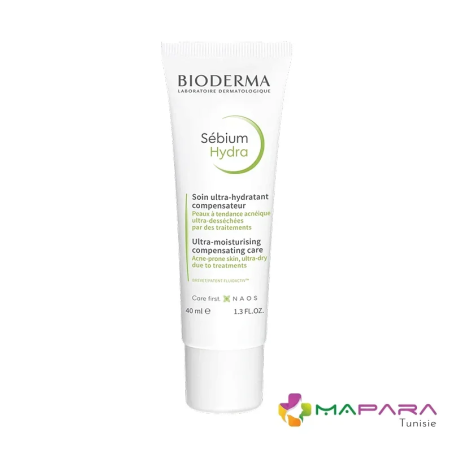 BIODERMA Sebium Hydra Soin Hydratant Compensateur 40ml – Soins peau grasse, mixte et acné / Peaux à imperfections | BIODERMA - V