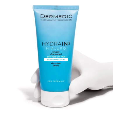 Dermedic Hydrain 3 Gel Nettoyant 200ml – Démaquillants, nettoyants visage / Gel, crème, huile | DERMEDIC - Visage Tunisie | Mira