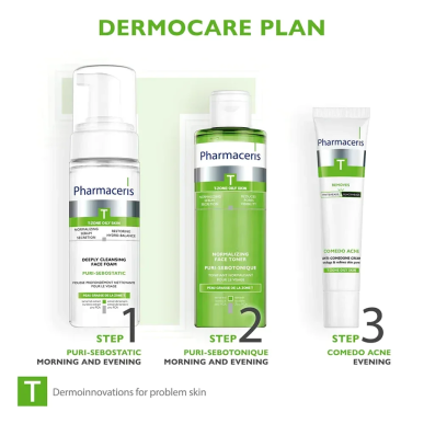 Pharmaceris T Puri-Sebostatic Mousse Nettoyante 150ml – Soins peau grasse, mixte et acné / Nettoyage | Pharmaceris - Visage Tuni