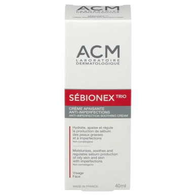 ACM SÉBIONEX TRIO Crème Apaisante Anti-Imperfections 40ml – Soins peau grasse, mixte et acné / Peaux à imperfections | ACM - Vis