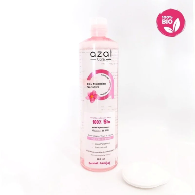 Azal Eau Micellaire Sensitive 500 ml – Démaquillants, nettoyants visage / Eau micellaire, tonique,  | Azal - Visage Tunisie | Mi