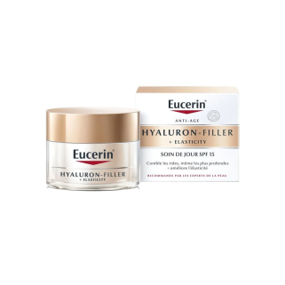 Eucerin Hyaluron filler + Elasticity Soin de Jour SPF 15 – soins anti-âge et anti-rides / Rides marquées, perte de ferm | EUCERI