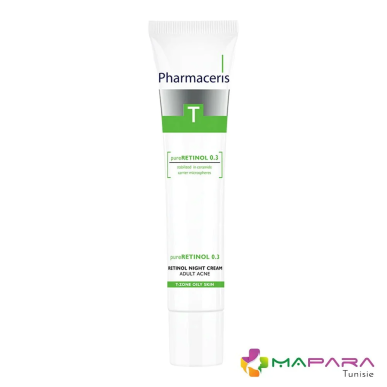 Pharmaceris T Pure RETINOL 0.3 Crème de Nuit Anti-Acne 40ml – Soins peau grasse, mixte et acné / Peaux à imperfections | Pharmac