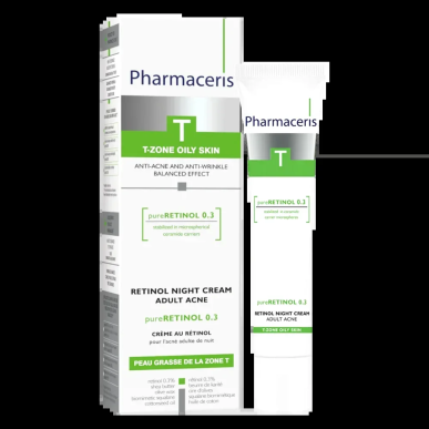 Pharmaceris T Pure RETINOL 0.3 Crème de Nuit Anti-Acne 40ml – Soins peau grasse, mixte et acné / Peaux à imperfections | Pharmac