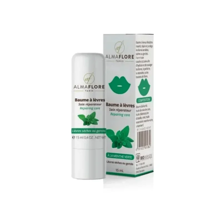 ALMAFLORE Baume à Lèvres Menthe 15ml – Yeux et Lèvres / Sticks baumes lèvres et réparateurs | ALMAFLORE - Visage Tunisie | Miral