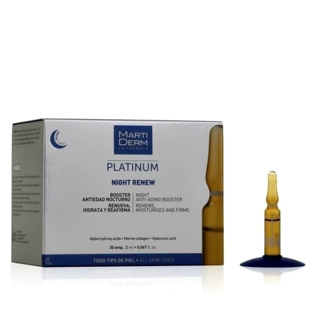 MARTIDERM Platinum Night Renew 10 Ampoules – soins anti-âge et anti-rides / Serum anti âge et ride pour l | MARTIDERM - Visage T