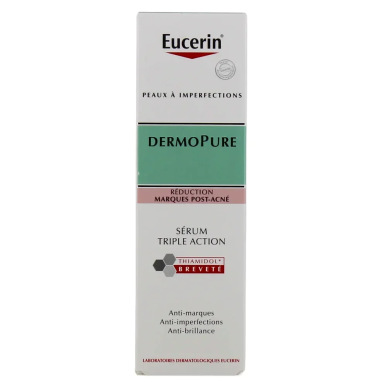 Eucerin DermoPure Sérum Triple Action 40ml – Soins peau grasse, mixte et acné | DermoPure - Visage Tunisie | Miral Parapharmacie