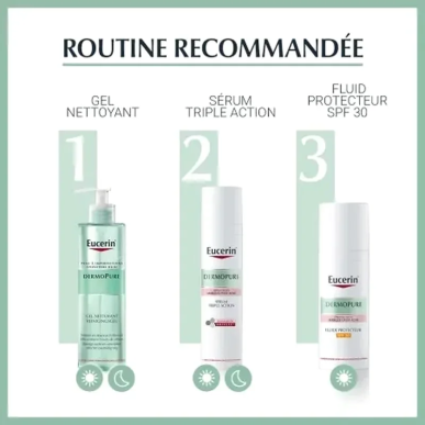 Eucerin DermoPure Sérum Triple Action 40ml – Soins peau grasse, mixte et acné | DermoPure - Visage Tunisie | Miral Parapharmacie