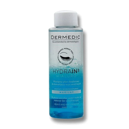 Dermedic Hydrain 3 Hialuro Eau Micellaire Bi Phase Demaquillante 115ml – Yeux et Lèvres / Démaquillants yeux | DERMEDIC - Visage