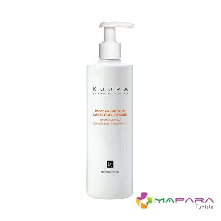 Kuora Lotion Corps au Lactate et Vitamine C 400ml – Soin éclaircissants | KUORA - Visage Tunisie | Miral Parapharmacie
