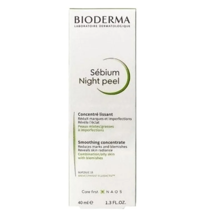BIODERMA Sebium Night Peel 40ml – Soins peau grasse, mixte et acné / Peaux à imperfections | BIODERMA - Visage Tunisie | Miral P