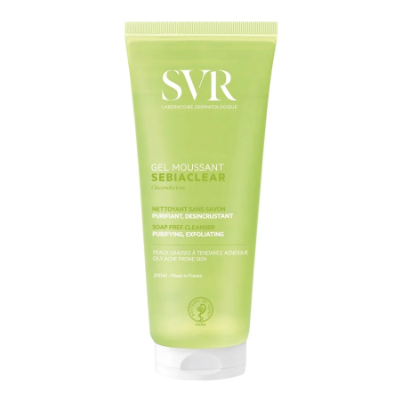SVR Sebiaclear Gel Moussant 200ml – Démaquillants, nettoyants visage / Gel, crème, huile | Sebiaclear - Visage Tunisie | Miral P