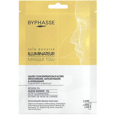 BYPHASSE Masque Tissu Skin Booster Illuminateur – Masques visage et gommage | Byphasse - Visage Tunisie | Miral Parapharmacie