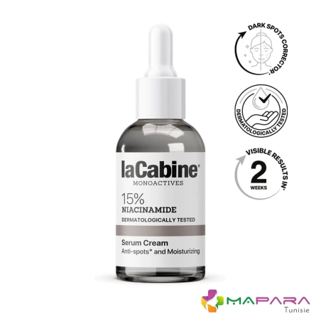 La Cabine Monoactives 15% Niacinamide Sérum Crème 30ml – soins anti-taches et dépigmentants | La Cabine - Visage Tunisie | Miral