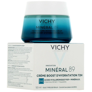 Vichy Minéral 89 Crème Boost D’Hydratation 72H 50ml – Soins hydratants et nourrissants | Vichy - Visage Tunisie | Miral Paraphar