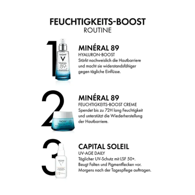 Vichy Minéral 89 Crème Boost D’Hydratation 72H 50ml – Soins hydratants et nourrissants | Vichy - Visage Tunisie | Miral Paraphar