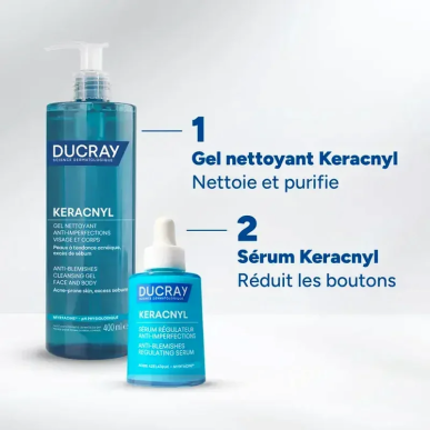 DUCRAY Keracnyl Serum Régulateur Anti-Imperfections 30ml – Soins peau grasse, mixte et acné | KERACNYL - Visage Tunisie | Miral 