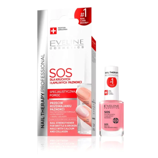 Eveline SOS Durcissant Fortifiant avec Calcium et Collagène Traitement Réparateur 12 ml – Maquillage / Vernis à ongles | Eveline