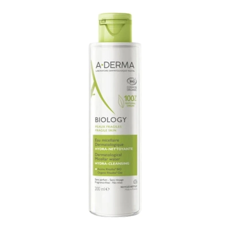 A-DERMA BIOLOGY Eau micellaire dermatologique hydra-nettoyante 200ml – Démaquillants, nettoyants visage / Eau micellaire, toniqu