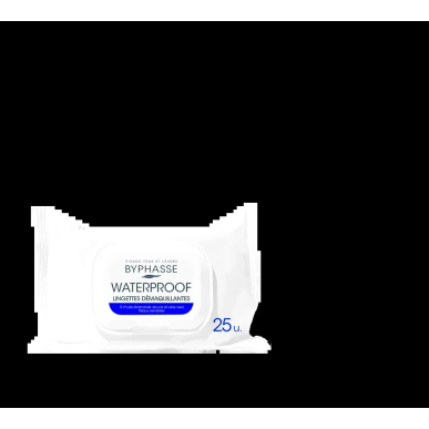 Byphasse Lingettes Démaquillantes 25u Waterproof Peaux Sensibles – Démaquillants, nettoyants visage / Cotons démaquillants, lin 