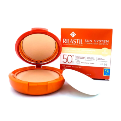Rilastil Sun System Correcteur de Teint Compact Solaire Teinté Beige SPF50 10g – Maquillage | Rilastil - Visage Tunisie | Miral 