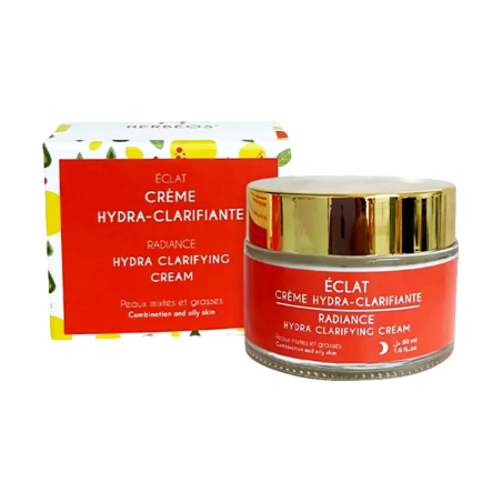 HERBÉOS Crème Hydra Clarifiante Éclat Nuit Peaux Mixtes à Grasses 50 ml – Soins hydratants et nourrissants / Hydratants peaux no