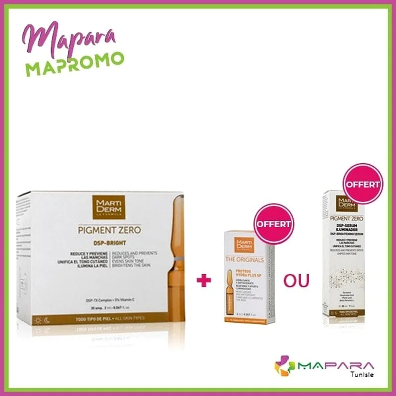 MARTIDERM DSP Bright 30 Ampoules+ 2 Ampoules Offerts ( DSP serum+Hydra SP)