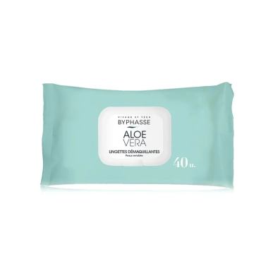 BYPHASSE Lingettes Démaquillantes à L’aloe Vera Peaux Sensibles 40u – Démaquillants, nettoyants visage / Cotons démaquillants, l