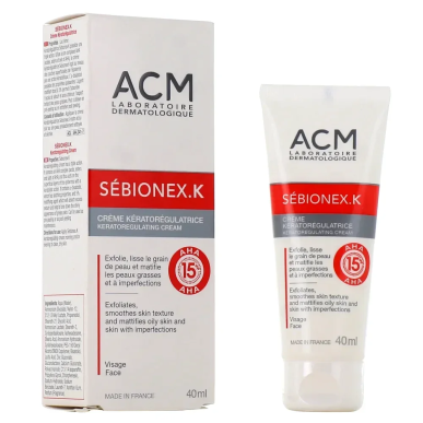 ACM Sébionex K Crème Kératorégulatrice 40ml – Soins peau grasse, mixte et acné | ACM - Visage Tunisie | Miral Parapharmacie