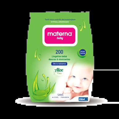 Materna Lingettes Format Familial 200 pièces – Démaquillants, nettoyants visage / Cotons démaquillants, lin | Materna - Visage T