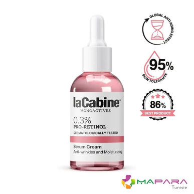 La Cabine Monoactives 0,3% Pro-Retinol Sérum Crème 30ml – soins anti-âge et anti-rides | La Cabine - Visage Tunisie | Miral Para