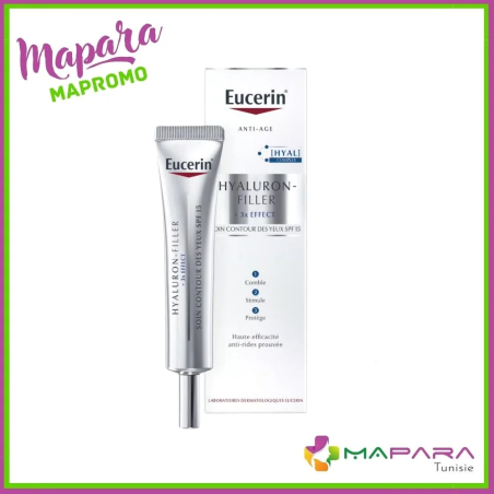 Eucerin Hyaluron Filler + 3x Effect Soin Contour des Yeux SPF 15 – Yeux et Lèvres / Soins anti-poches et cernes | EUCERIN - Visa
