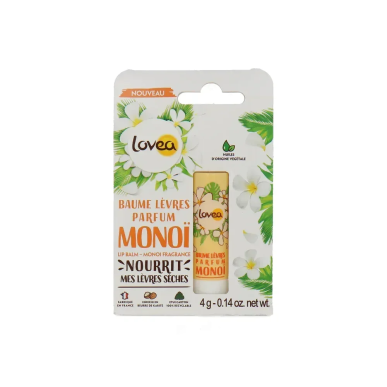 Lovea Baume Levres Parfum Monoï 4g – Yeux et Lèvres / Sticks baumes lèvres et réparateurs | Lovea - Visage Tunisie | Miral Parap