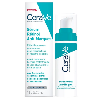 CeraVe Sérum Rétinol Anti-Marques 30 ml – Soins peau grasse, mixte et acné / Peaux à imperfections | CeraVe - Visage Tunisie | M
