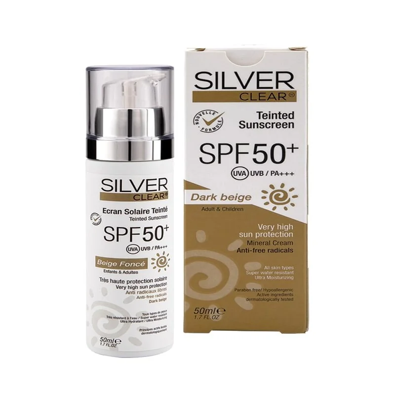 SILVER Clear Ecran Solaire Teinte Beige Fonce SPF50+ 50 ml
