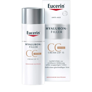 EUCERIN Hyaluron-filler CC Cream Medium 50ml – soins anti-âge et anti-rides / Rides installées | EUCERIN - Visage Tunisie | Mira