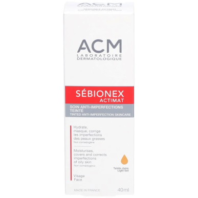 ACM Sébionex Actimat Soin Anti-Imperfections Teinté 40ml – Soins peau grasse, mixte et acné | ACM - Visage Tunisie | Miral Parap