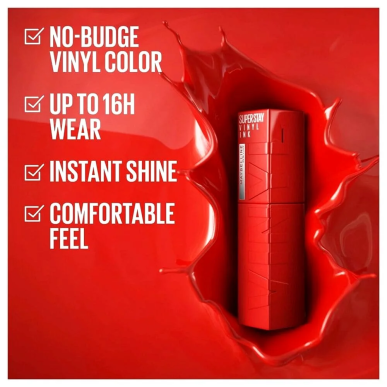 Maybelline Superstay Vinyl Ink Encre à lèvres effet Vinyl 50 WICKED – Maquillage / Rouge à lèvres et crayon | Maybelline - Visag