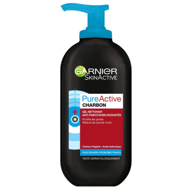GARNIER PURE-ACTIVE Gel Nettoyant Charbon | Garnier - Visage Tunisie | Miral Parapharmacie